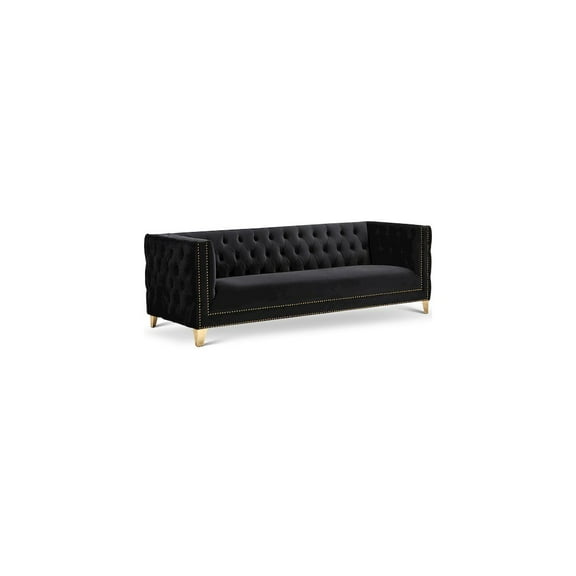Meridian Furniture Michelle Black Velvet Sofa