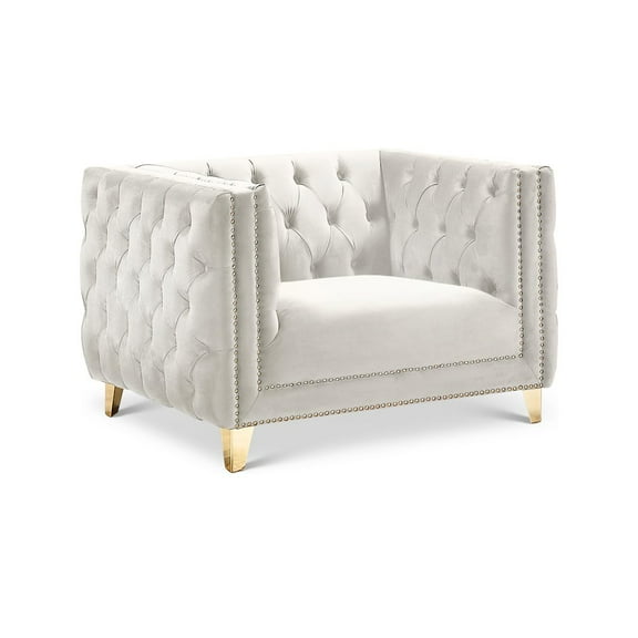 Meridian Furniture Michelle Cream Velvet Chair