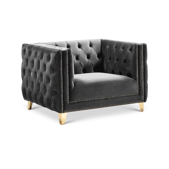 Meridian Furniture Michelle Gray Velvet Chair