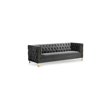Meridian Furniture Michelle Gray Velvet Sofa