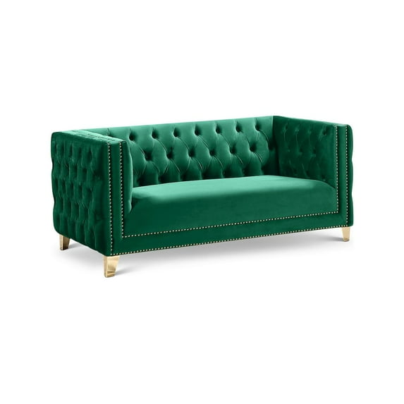 Meridian Furniture Michelle Green Velvet Loveseat