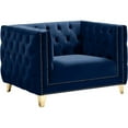 thumbnail image 1 of Meridian Furniture Michelle Navy Velvet Chair, 1 of 9