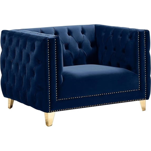 Meridian Furniture Michelle Navy Velvet Chair