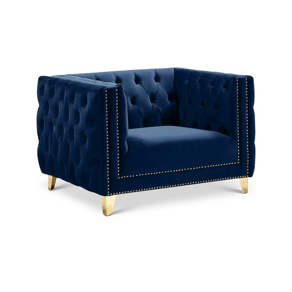 Meridian Furniture Michelle Navy Velvet Chair