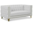 thumbnail image 1 of Meridian Furniture Michelle White Vegan Leather Loveseat, 1 of 13