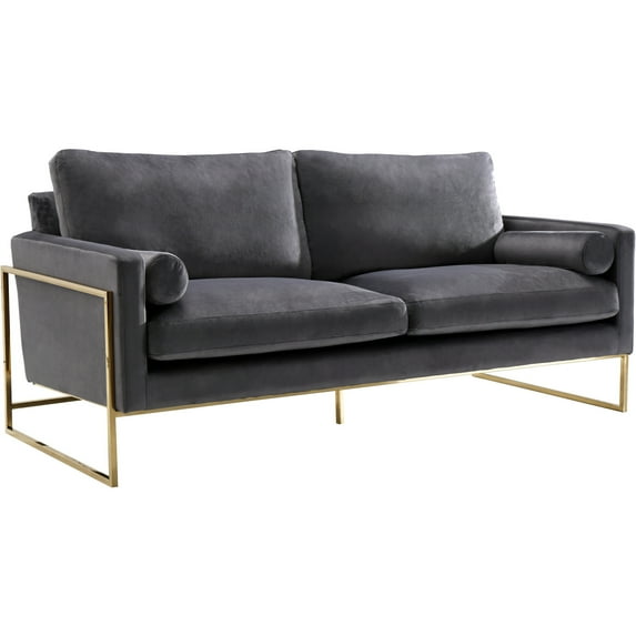 Meridian Furniture Mila Gray Velvet Sofa