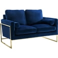 thumbnail image 1 of Meridian Furniture Mila Navy Velvet Loveseat, 1 of 6