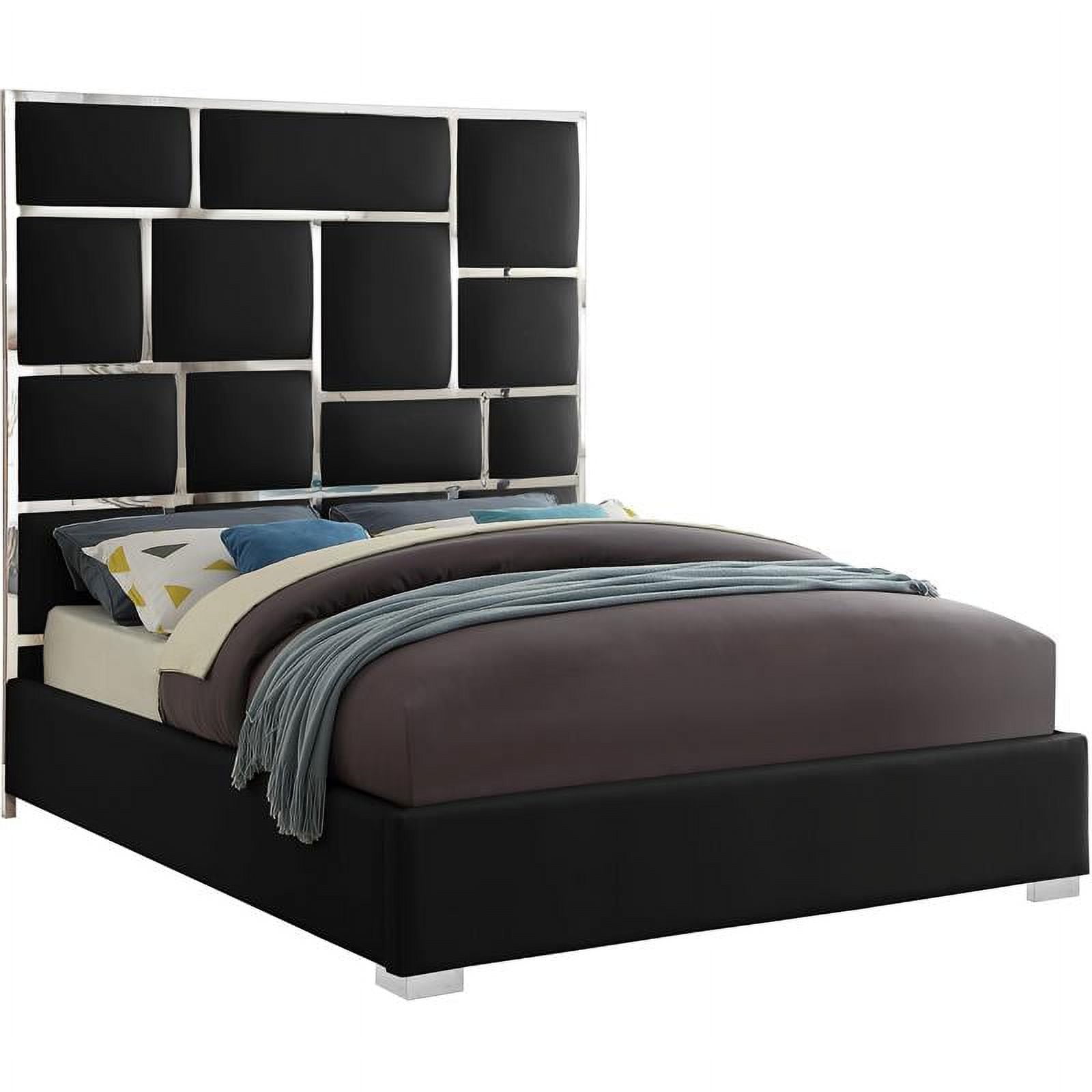 Meridian Casa Faux Leather King Size Bed Black CasaBlack-K