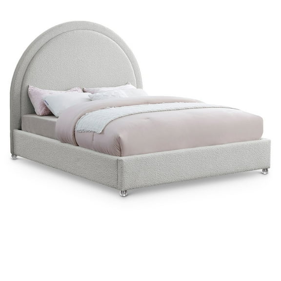 Meridian Furniture Milo Cream Fabric King Bed