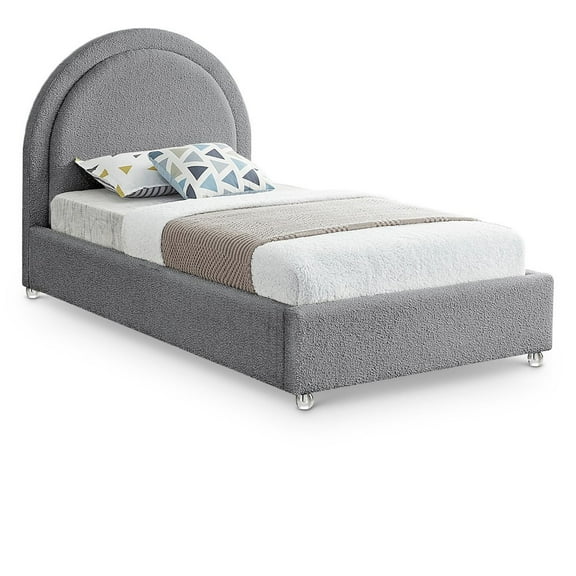Meridian Furniture Milo Grey Fabric Twin Bed