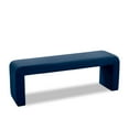 thumbnail image 1 of Meridian Furniture Minimalist Navy Velvet Bench, 1 of 7