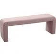 thumbnail image 1 of Meridian Furniture Minimalist Pink Velvet Bench, 1 of 5