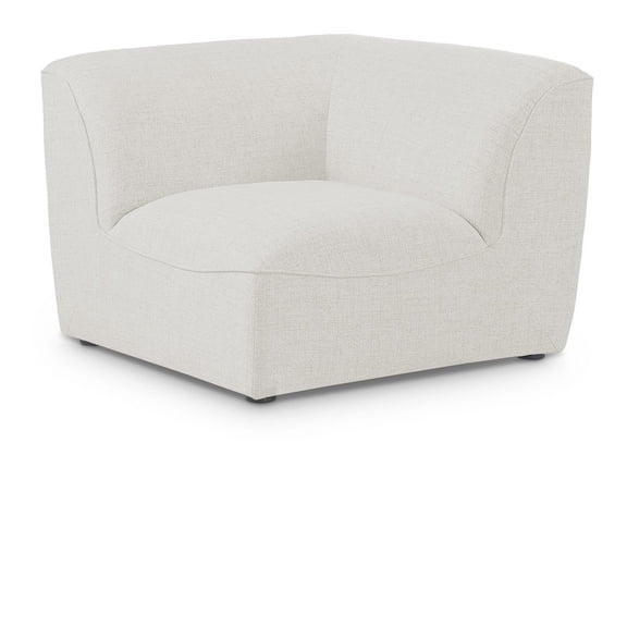 Meridian Furniture Miramar Cream Durable Linen Textured Corner