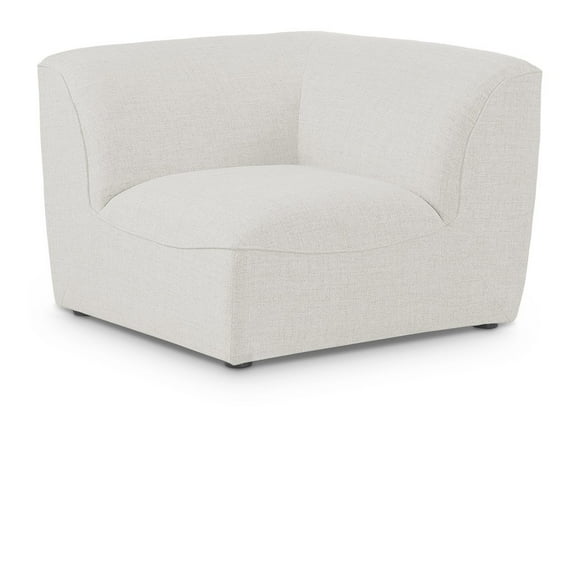 Meridian Furniture Miramar Cream Durable Linen Textured Corner