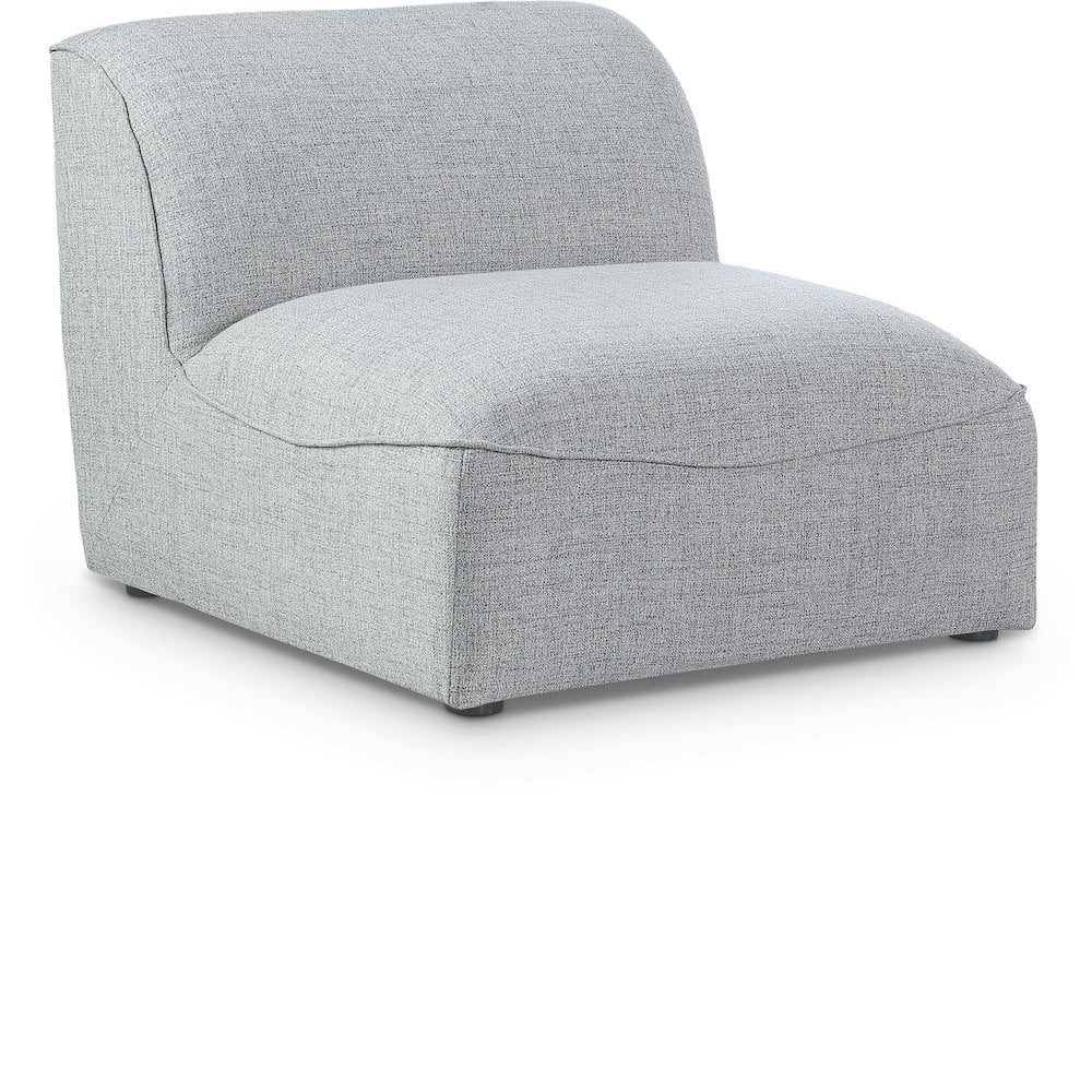 Meridian Furniture Miramar Grey Durable Linen Textured Armless