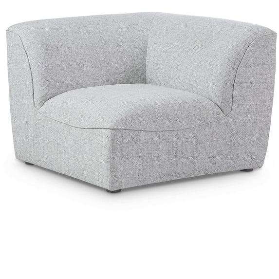 Meridian Furniture Miramar Grey Durable Linen Textured Corner