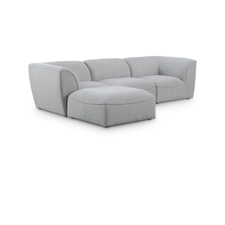 Meridian Furniture Miramar Grey Durable Linen Textured Modular Sectional
