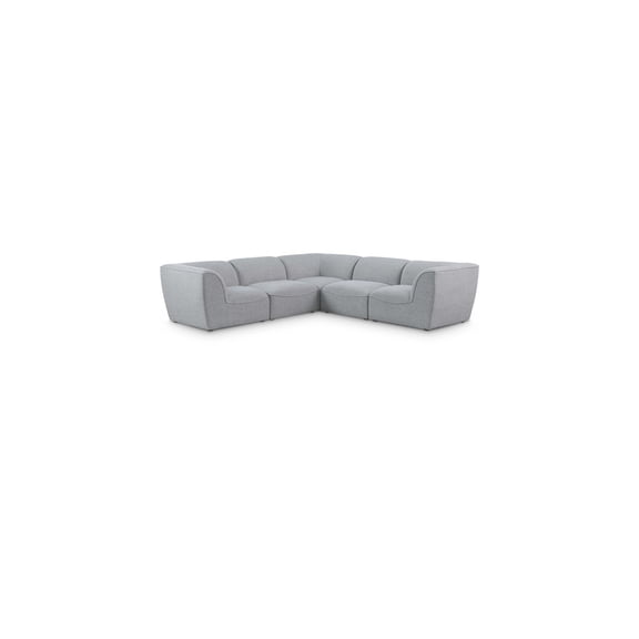 Meridian Furniture Miramar Grey Durable Linen Textured Modular Sectional