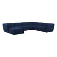 thumbnail image 1 of Meridian Furniture Miramar Navy Durable Linen Textured Modular Sectional, 1 of 14