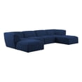 thumbnail image 1 of Meridian Furniture Miramar Navy Durable Linen Textured Modular Sectional, 1 of 13