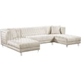 thumbnail image 1 of Meridian Furniture Moda 3pc Velvet Sectional in Cream, 1 of 9