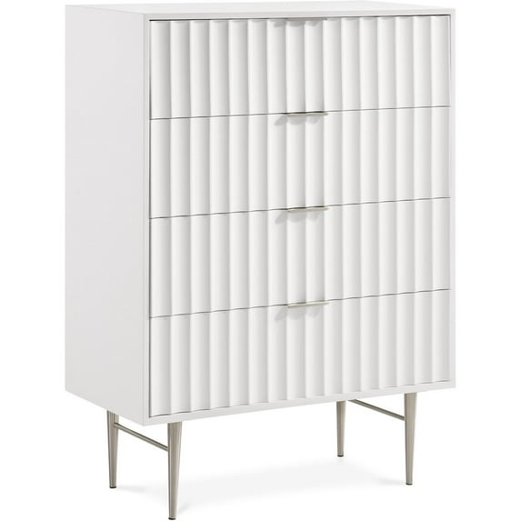 Meridian Furniture Modernist Contemporary Chest in White Medium Gloss Finish