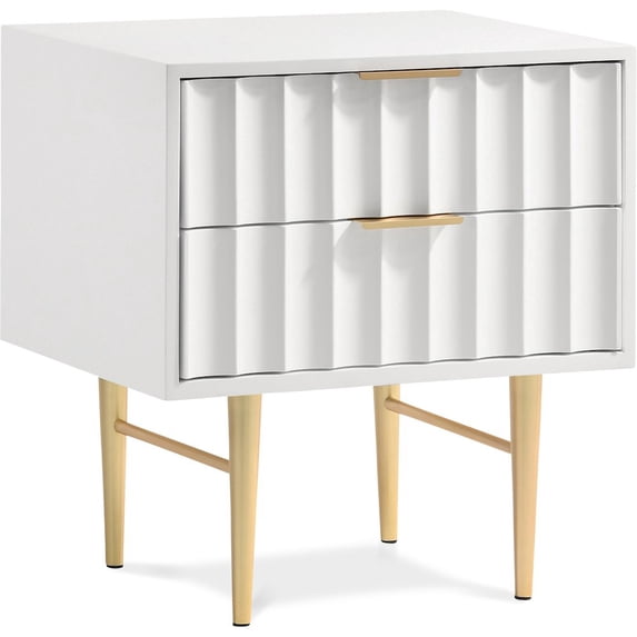 Meridian Furniture Modernist Nightstand in White Medium Gloss Finish