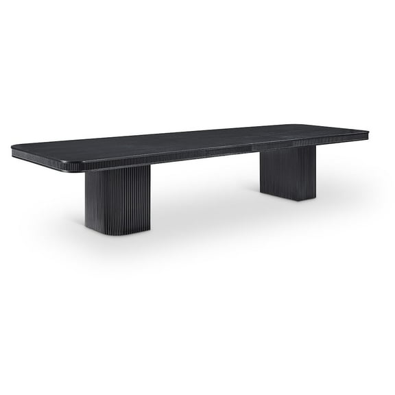 Meridian Furniture Mohari 112" / 160" Black Solid Wood And Oak Veneer Dining Table (3 Boxes)
