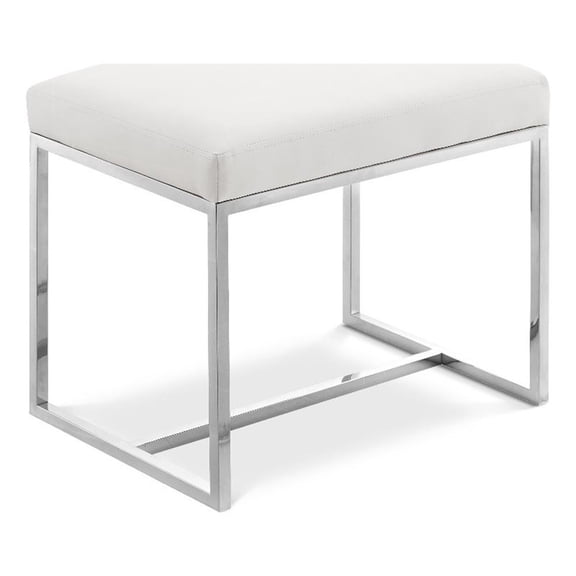 Meridian Furniture Monroe Chrome Ottoman / Stool