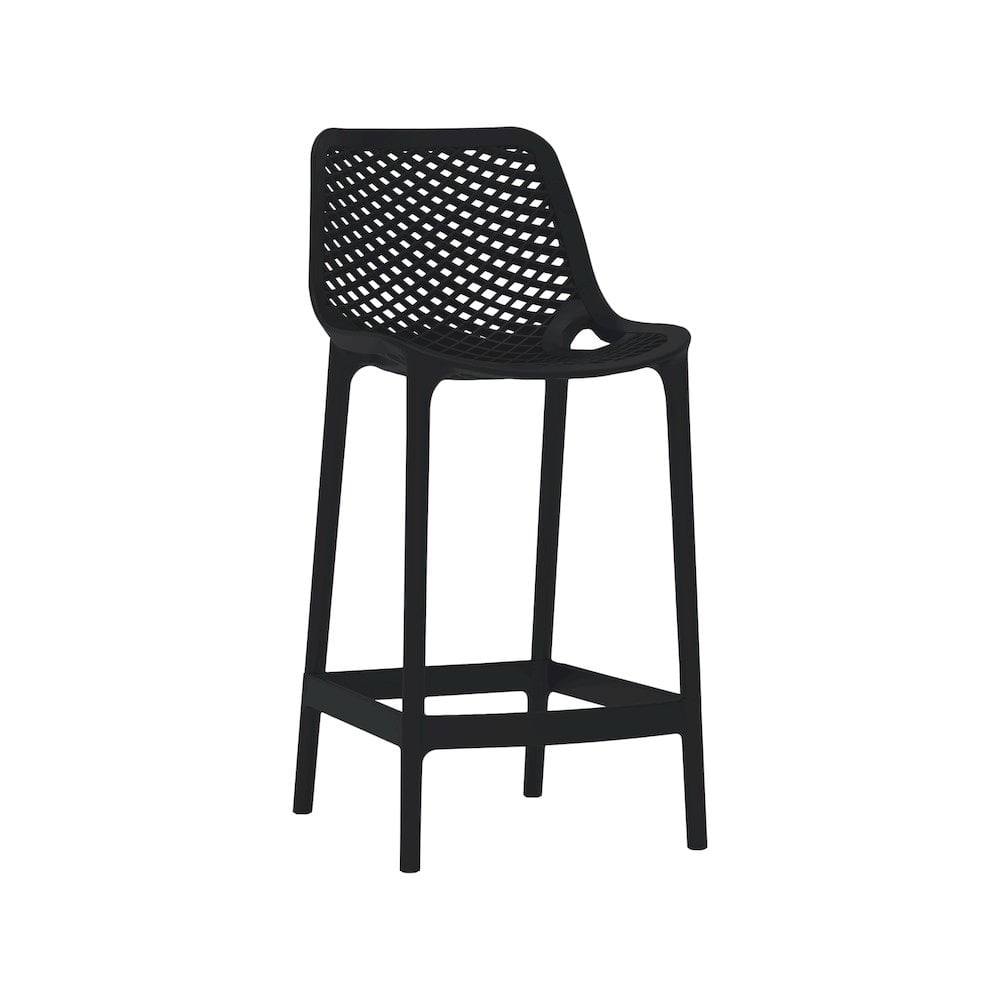 Meridian Furniture Mykonos Black Outdoor Patio Stool (Set of 4)