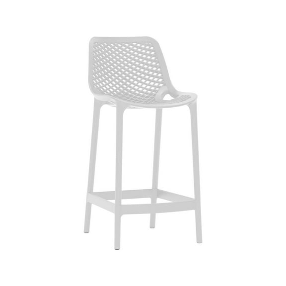 Meridian Furniture Mykonos White Outdoor Patio Stool (Set of 4)