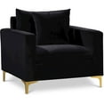 thumbnail image 1 of Meridian Furniture Naomi Velvet Accent Chair in Black, 1 of 7