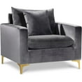 thumbnail image 1 of Meridian Furniture Naomi Velvet Accent Chair in Gray, 1 of 7
