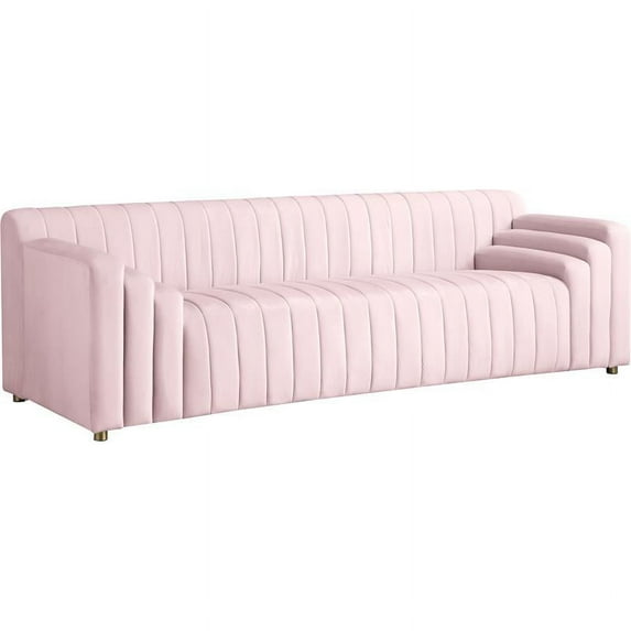Meridian Furniture Naya Pink Velvet Sofa