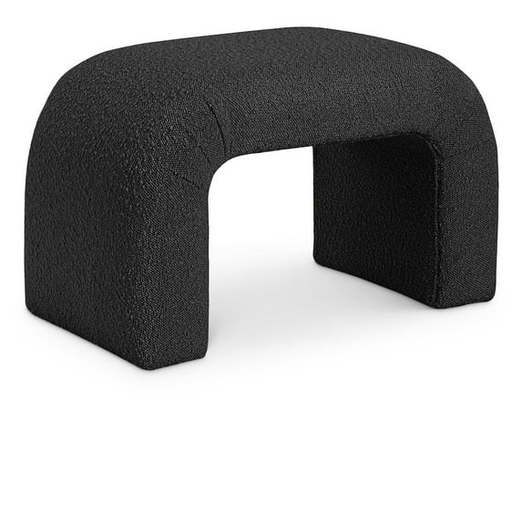 Meridian Furniture Niagara Black Boucle Fabric Bench