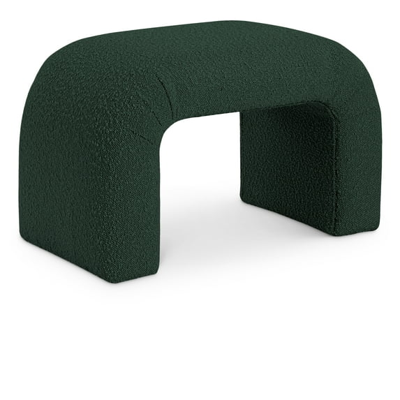 Meridian Furniture Niagara Green Boucle Fabric Bench