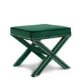 thumbnail image 1 of Meridian Furniture Nixon Contemporary Velvet Ottoman/Bench in Green, 1 of 5