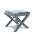 thumbnail image 1 of Meridian Furniture Nixon Contemporary Velvet Ottoman/Bench in Sky Blue, 1 of 4