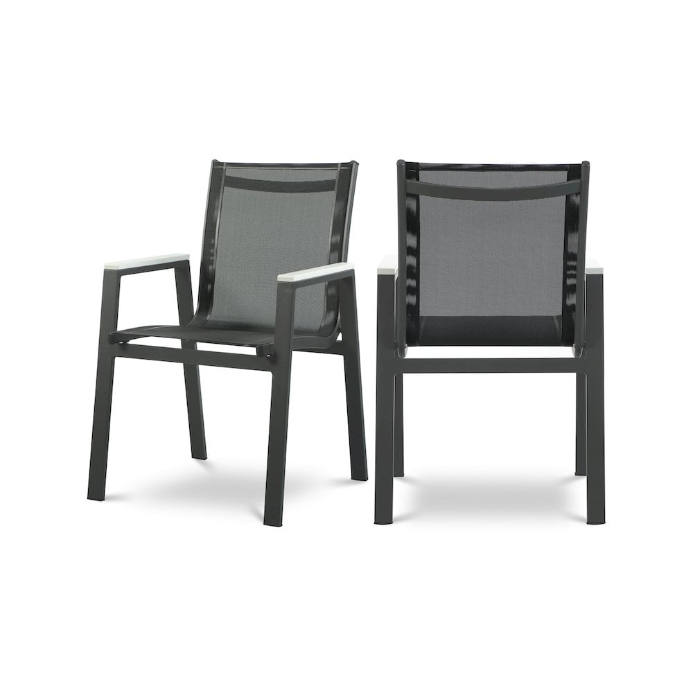 Meridian Furniture Nizuc Black Outdoor Patio Dining Arm Chair (Set of 2)