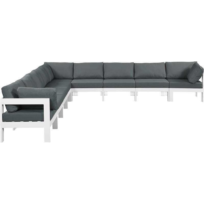 Meridian Furniture Nizuc Grey Outdoor Patio Modular Sectional