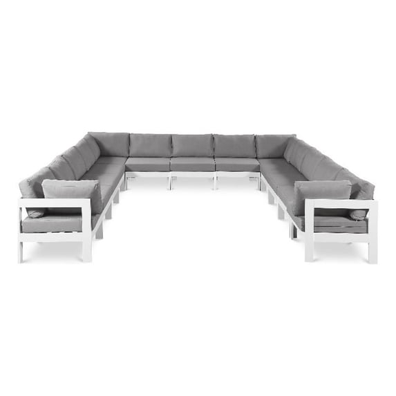 Meridian Furniture Nizuc Grey Outdoor Patio Modular Sectional