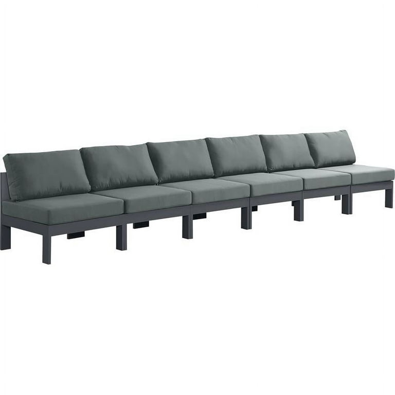 Meridian Furniture Nizuc Outdoor Patio Grey Aluminum Modular Arm Chair Meridian Furniture Nizuc Outdoor Patio Grey Aluminum Modular Arm Chair