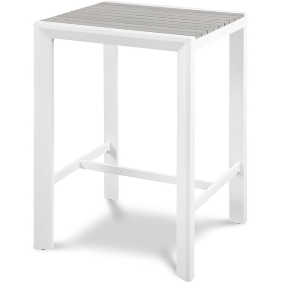 Meridian Furniture Nizuc Grey Wood Outdoor Patio Square Bar Table