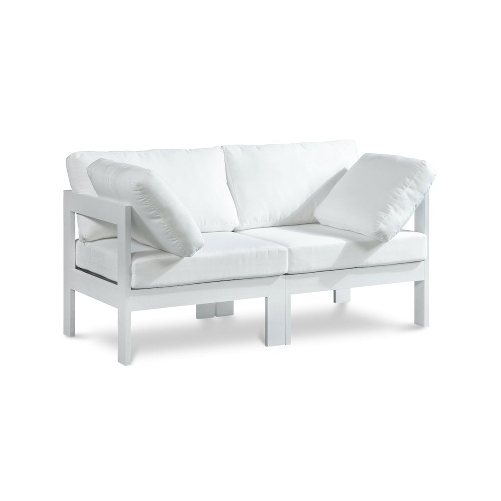 Meridian Furniture Nizuc Outdoor Patio White Aluminum Modular Sofa S60A