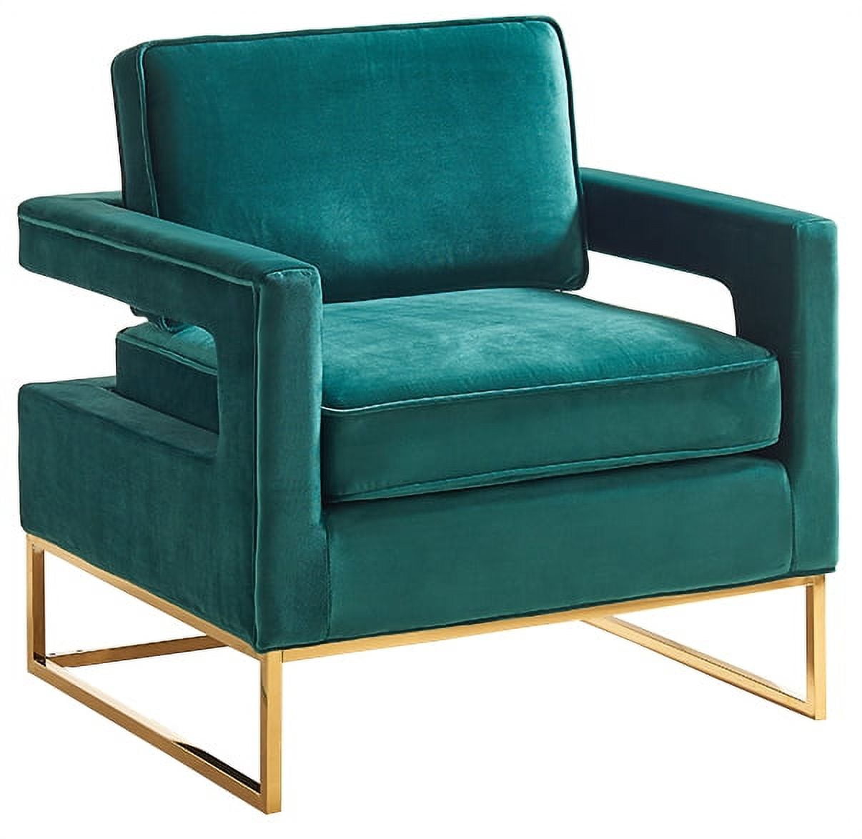 Noah Green Velvet Accent Chair with Gold Base