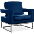 thumbnail image 1 of Meridian Furniture Noah Navy Velvet Accent Chair, 1 of 7