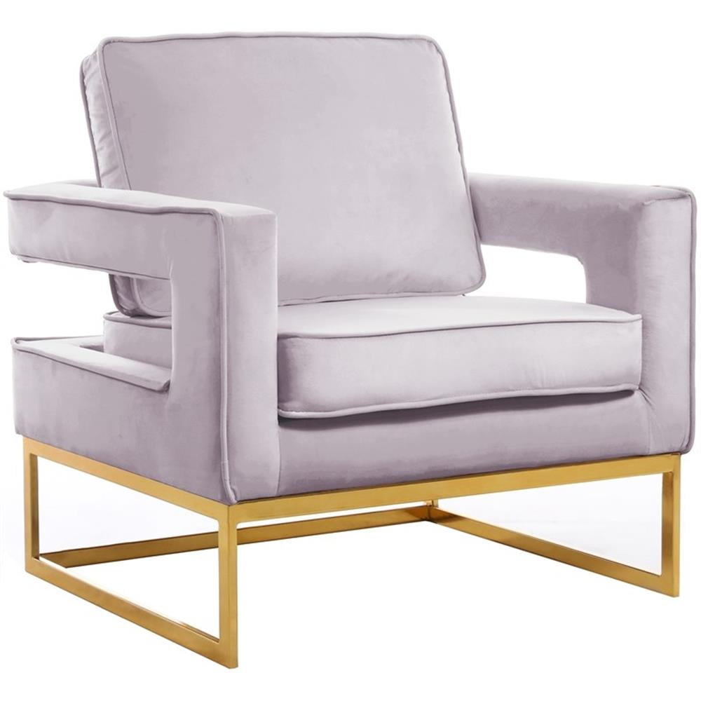 Noah Pink Velvet Accent Chair with Gold Base