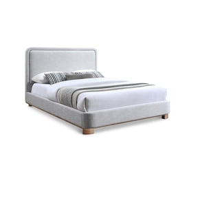 Meridian Furniture Nolita Grey Linen Textured Fabric Full Bed