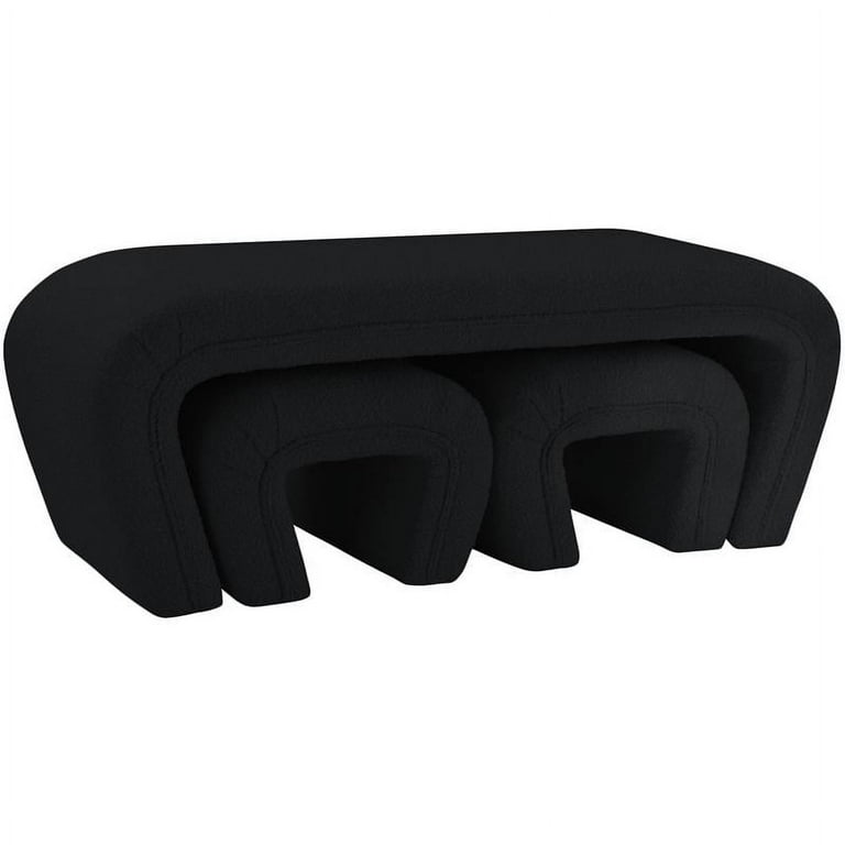 Meridian Furniture Odelia Boucle Fabric Bench Meridian Furniture Odelia Boucle Fabric Bench