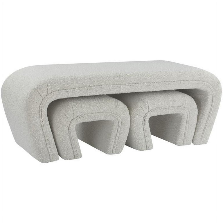 Meridian Furniture Odelia Boucle Fabric Bench Meridian Furniture Odelia Boucle Fabric Bench
